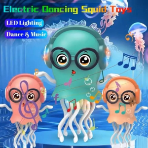 BZAJGEJGESG Electric Magic Dancing Jellyfish Kids Toy with Music Light Crawling Jellyfish Tummy Time Toy Birthday Gift