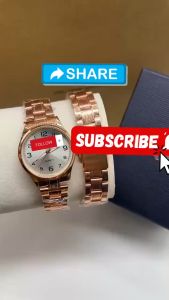 🔥Promosi Murah🔥Jam tangan anticlockwise analog watch numerals design women rosegold stainless steel colour watch CAsia with paperbox and paperbag malaysia ready stock