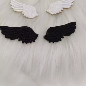 DUTRIEUX | Black White Wing Combination Self-adhesive Embroidery Patches Premium Cloth Applique For Journal Backpack Garment Luggage Decor