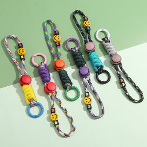 สร้อยข้อมือโทรศัพท์มือถือแบบมีสายรัดแบบมีรูปใบหน้ายิ้ม สร้อยคอแบบมีหัวเข็มขัดสำหรับจับกุญแจ อุปกรณ์ทำเครื่องประดับ DIY