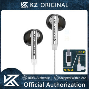 KZ | KZ Duet Dual Dynamic Driver HiFi Earphones Quad Core Bass Stereo Wired Earbuds Type C/3.5MM Wired Earphone With HD Dual Mic