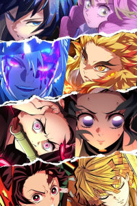 KAYOU | DIY Demon Slayer Anime Character Portrait Diamond Painting Modern Wall Decoration for Living Room and Bedroom