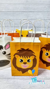 paper bag animal / kantong kertas motif animal / tas souvenir karakter animal / tas kertas motif hewan