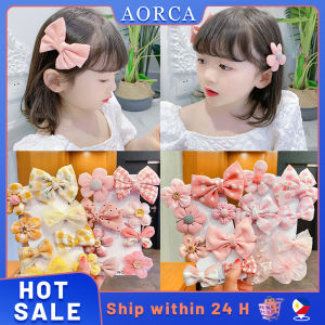Childrens Princess Cute Cartoon Hairclip Flowers Fruits Hairpin Set Hair Accessories Baby Girls Cloth-Wrapped Hairclip Grab Clip Does Not Hurt Hair Girls Cute Side Clip