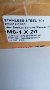 Baut L Stainless Steel / Socket Head Cap Screw M6 x 20