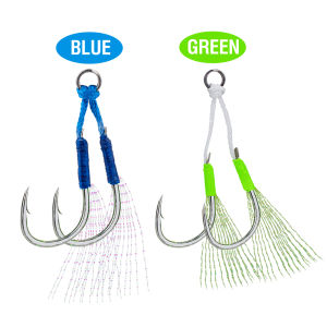 1Pc High Carbon Steel Fishing Hooks Strong Double Hooks Stainless Assist Hooks For Sea Fishing