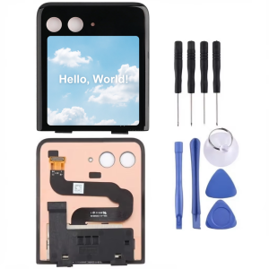 Second External AMOLED For Motorola Razr 50 Ultra LCD For Moto Razr 50 Ultra Display Touch Screen Digitizer Assembly Replacement