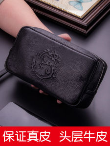 Clutch Bag Mens Leather Luxury Handbag Men 2024 New Arrival Classy Soft Cowhide Large Capacity Mobile Phone Bag Briefcase Men