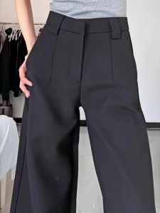 Womens High Waist Drapey Casual Pants Spring 2025 plus Size Hiding Hip Pear Shape Body Long Wide Leg Trousers Commute Style