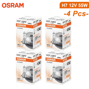 Osram | OSRAM 4PCS H7 Halogen Bulb 64210 PX26d CLASSIC Car Headlight Standard High Low Beam Car Lamp 12V 55W 3200K White Light OEM