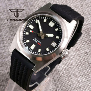 Tandorio | Tandorio Fashion 38mm PT5000 Automatic Watch for Men AR Sapphire Date NH35 Mechanical 20BAR Brushed Diving Wristwatch Luminous