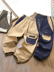 Mosquito-Resistant Quick-Drying Thin Childrens Workwear Sports Pants for Boys Mid-Term Large Children Summer Long Trousers