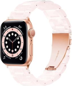 Resin Strap for Apple Watch Band 44mm 40mm 45mm 49mm 38mm 42mm 41mm Fashion Wrist Band for IWatch Series 8 7 6 5 4 3 2 1 Ultra