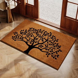 VIKAMA Funny Dog Slogan Coir Welcome Rug Dirt Capture Anti Slip Doormat For Front Door Pet Owner Farmhouse Home Decor