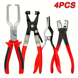 4PCS Hose Clamp Pliers Car Oil Pipe Separation Pliers Filter Clamp Pliers Professional Auto Repair Tools Labor-Saving Design
