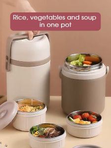 HXR 304 Stainless Steel Lunch Box  Thermal insulated Lunch Box Adult Student Kids Baby  Box with lid Vacuum leak proof Soup Food Storage Jar Container Heavy Duty Lunch Box - Lazada