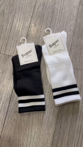 Tất vớ Nữ Cổ cao Kẻ sọc Cotton dày dặn Thể thao BINSPORTS TAT008