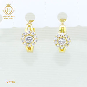 Khuyên Tai Bông Tai Hoa Tai Nụ Nữ Đính Đá (Không Bị Xỉn Đen) Titan Cao Cấp Xi Mạ Vàng Non 10k 18k 24k - Trang Sức Hava Hong Kong Phong Cách Thời Trang Phong Cách
