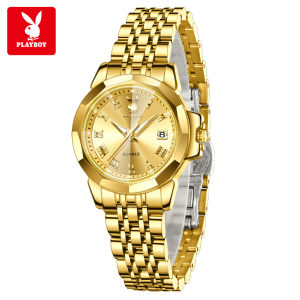 PLAYBOY Watch For Women Waterproof Original Stainless Steel Perfume Quartz Fashion Wristwatch