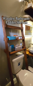 ladder shelves bathroom organizer bathroom accessories storage rack non-mounted wooden organizer bathroom display rackover-the-toilet wooden display organizer bathroom counter sotrage and holders space saver for small toilets