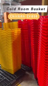 Chicken Crate/ Cold Room Basket/ Bakul Ayam Siap Proses Dalam Cold Room Atau Freezer/ Industrial Plastic Crate For Fresh Frozen Meat Chicken Processing/ Bakul Untuk Ayam Siap Proses/ Raga Menyimpan Ayam Dalam Cold Room (Material: HDPE)
