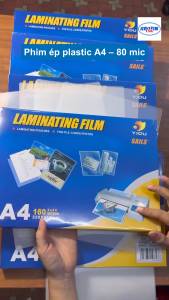 Màng ép plastic khổ A4 80mic màng ép dày ép cứng thẻ ảnh phiếu giấy tờ cá nhân