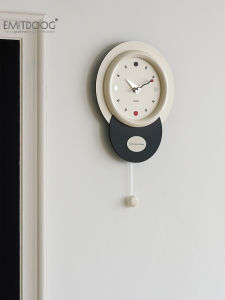 Modern Simple Large Wall Clock Swing Restaurant Living Room Clock No Punching Required EMITDOOG Home Decorative Clock