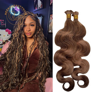 Tóc Nối Người Màu Nâu Socola Sóng Body Gói 100g Không Dệt Dành Cho Tết Tóc BOHO Phối Highlight Nâu Tóc Remy Brazil