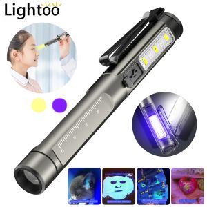 Medical Pen Light Rechargeable Medical torch light led Flashlight Professional Emergency Torch Lamp Doctor Nurse Pen Lighting Inspection Flashlight Handy First Aid Work light