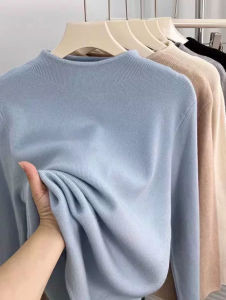 Womens Base Shirt Low Neck Sweater Gentle Soft Unique Autumn Winter Outerwear Small Stand Collar Comfortable Korean Style Knitted Top