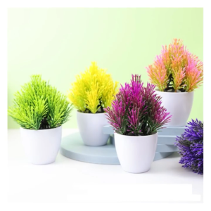 QSPT61 Pot Tanaman Hias Bunga Melati Plastik Ornamen Pot Bonsai Artificial Flower Decoration