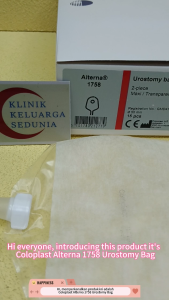Coloplast CP 1758 Alterna Urostomy bag 2 piece MAXI URO Transparent 50MM 康乐保特舒二件式尿路造口袋两件式透明抗逆流小便尿袋