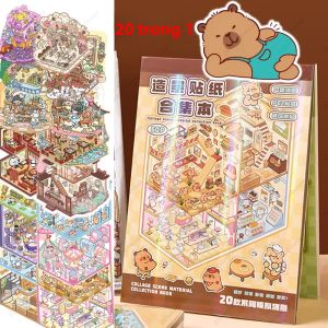 Sách Dán Tranh Hoạt Hình Capybara 2.5D Cảnh Cabin Tự Làm Trang Trí 3D Văn Phòng Phẩm Dành Cho Trẻ Em Quà Sinh Nhật Học Sinh