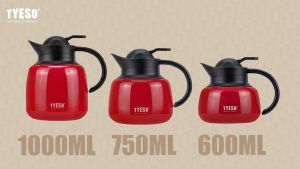Tyeso Thermal Insulation Modern Tea Pot With Filter And Handle 600/750/1000ml 304 Stainless Steel Sweted Coffee Pot Teko 茶壶
