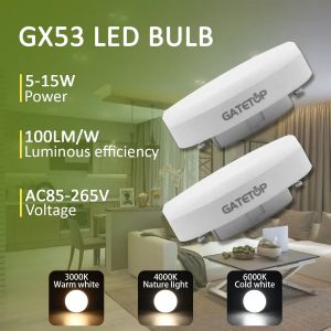 5PCS LED Spotlight GX53 Wide Voltage AC85-265V 5-15W Warm White Cold Light Natural Light 3000K 4000K 6000K