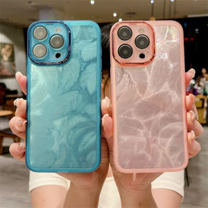 เคสสำหรับ VIVO Y36 4G Y36 5G Y27 5G Y27 4G Y27s 4G เคสเคสโทรศัพท์ขนนกหรูหราพร้อมกล้องป้องกันเต็มรูปแบบฝาครอบกันกระแทกเคสนิ่มเคสป้องกันโทรศัพท์