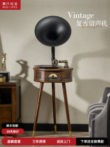 Retro Record Player Bluetooth Speaker Living Room Decorative Ornaments Black Vinyl Record Player Birthday Gifts Home Use