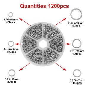 1 Box O-ring Connector Metal Open Jump Ring Set Stainless Steel Jump Ring For DIY Handmade Bracelets Earrings Necklaces Supplies