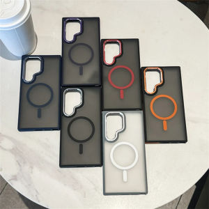 [JLK] Anti-Slip Luxury Matte MagSafe Magnetic Phone Case For Samsung Galaxy S24 S22 Ultra S23 Plus S23 FE Wireless Charging Shockproof Hard Cover