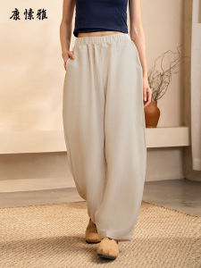 Loose Cotton Linen Wide Leg Pants Womens New 2025 Yoga Leisure Casual Lantern Pants Artistic Versatile Meditation Trousers