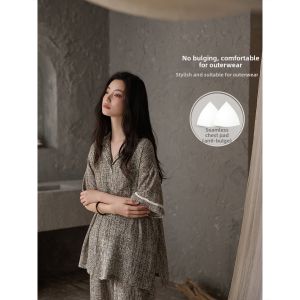 Cool Lightweight Womens Spring Summer Sleepwear Set Cotton