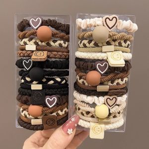 10pcs Rubber Band Women Hair Tie Simple High Ponytail Hair Rope Temperament Head Rope High Elastic and Durable Rubber Band Headwear