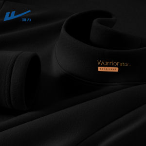 เสื้อยืดคอกลมแขนยาวผ้าขนแกะสีดำสำหรับผู้ชาย ฤดูใบไม้ร่วง/ฤดูหนาว ผ้าขนแกะหนา คอกลม แขนยาว ทรงหลวม แฟชั่นผู้ชาย