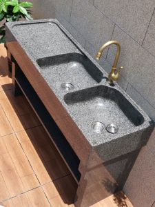 Outdoor Wash Basin Stone Garden Natural Stone Basin Cabinet Outdoor Laundry Tub Sink Vegetable Washing Pool