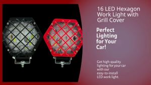 CPA 16LED WHITE HEXAGON 48W GRILL BLACK OR RED