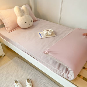 ผ้าคลุมหมอนปรับแต่งเตียงแบบครอบคลุมเต็มรูปแบบสำหรับนักเรียนที่อยู่หอพักนักศึกษา ผ้าฝ้ายซักได้ ผ้าคลุมหมอนนอนเดี่ยว 90x200 ผ้าฝ้าย ผ้าโพลีเอสเตอร์