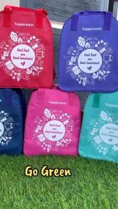 Go Green Lunch bag Tupperware zipper bunga es