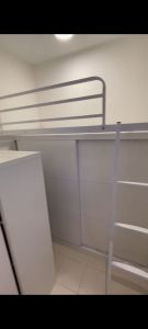 Helper loft bed with sliding door wardrobes customize