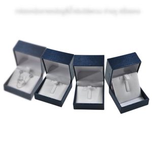 กล่องหนังลายงูสีน้ำเงิน ใส่เครื่องประดับ แหวน ต่างหู สร้อย เซ็ตจิวเวอรี่ เพิ่มความประทับใจ