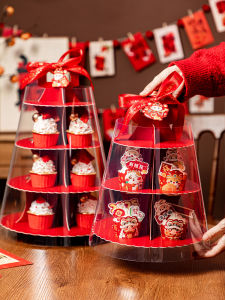 New Year Snake Year Food Grade Cake Decorating Paper Cupcake Box Dessert Table Happy Tower Baking Supplies Kitchen Tools